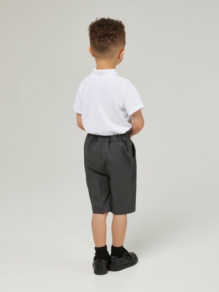 Trutex Junior Boys Slim Leg Grey 2 Pack School Shorts - Image 3 of 5