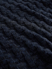 Charcoal Grey Regular Fit Textured Crew Jumper with Wool - Image 8 of 8