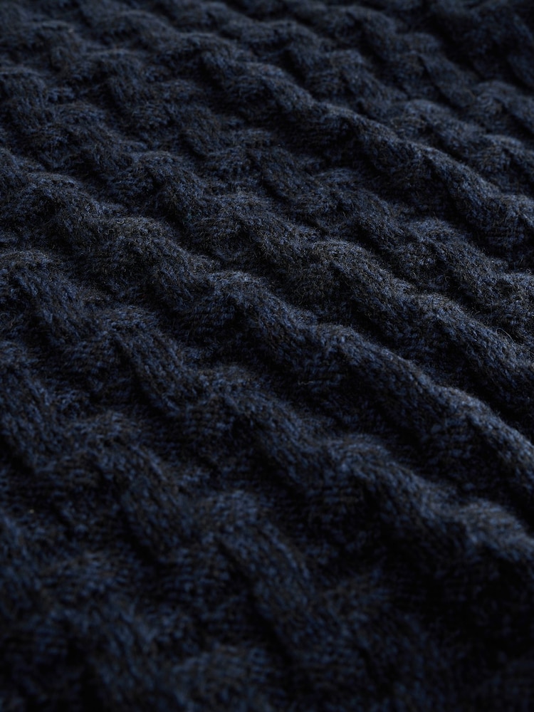 Charcoal Grey Regular Fit Textured Crew Jumper with Wool - Image 8 of 8