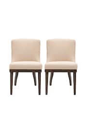 Gallery Home Set of 2 Taupe Cream Kenneth Dining Chairs - Image 1 of 3
