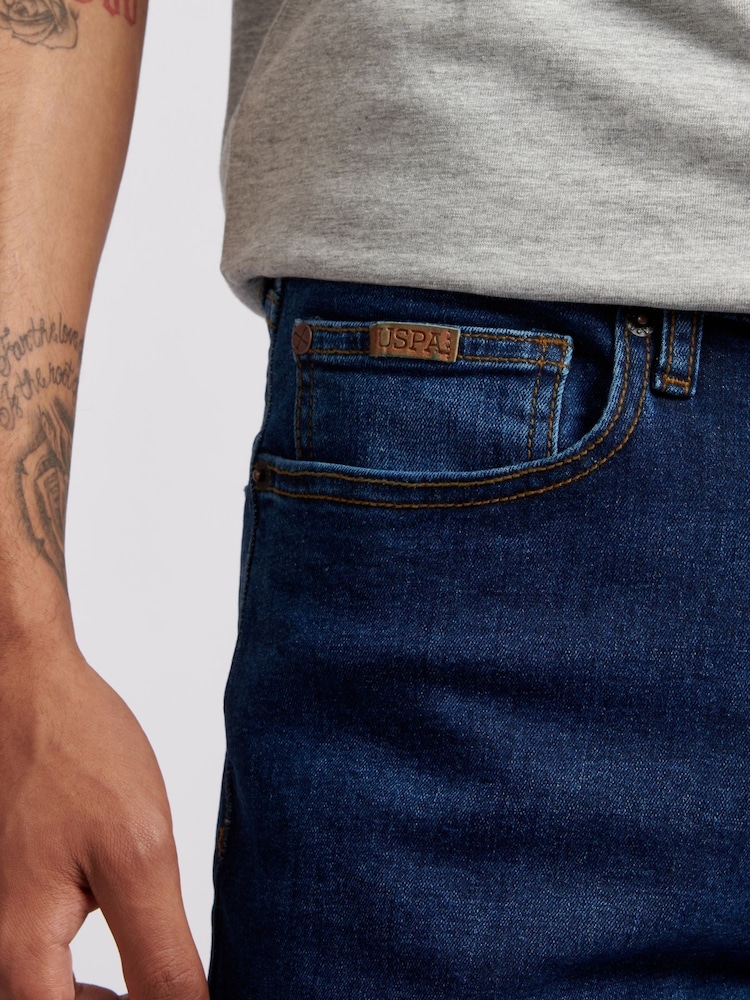 Albastru - U.S. Polo Assn. Blugi Denim bărbați 5 de buzunar - Image 4 of 7