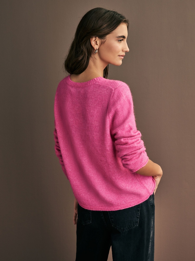 Felroze - Soft Touch Button Through Knitted Cardigan with Alpaca - Image 3 of 7
