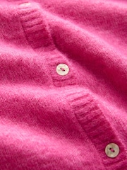 Pink Bright Soft Touch Button Through Knitted Cardigan with Alpaca - Image 6 of 7