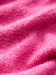 Pink Bright Soft Touch Button Through Knitted Cardigan with Alpaca - Image 7 of 7