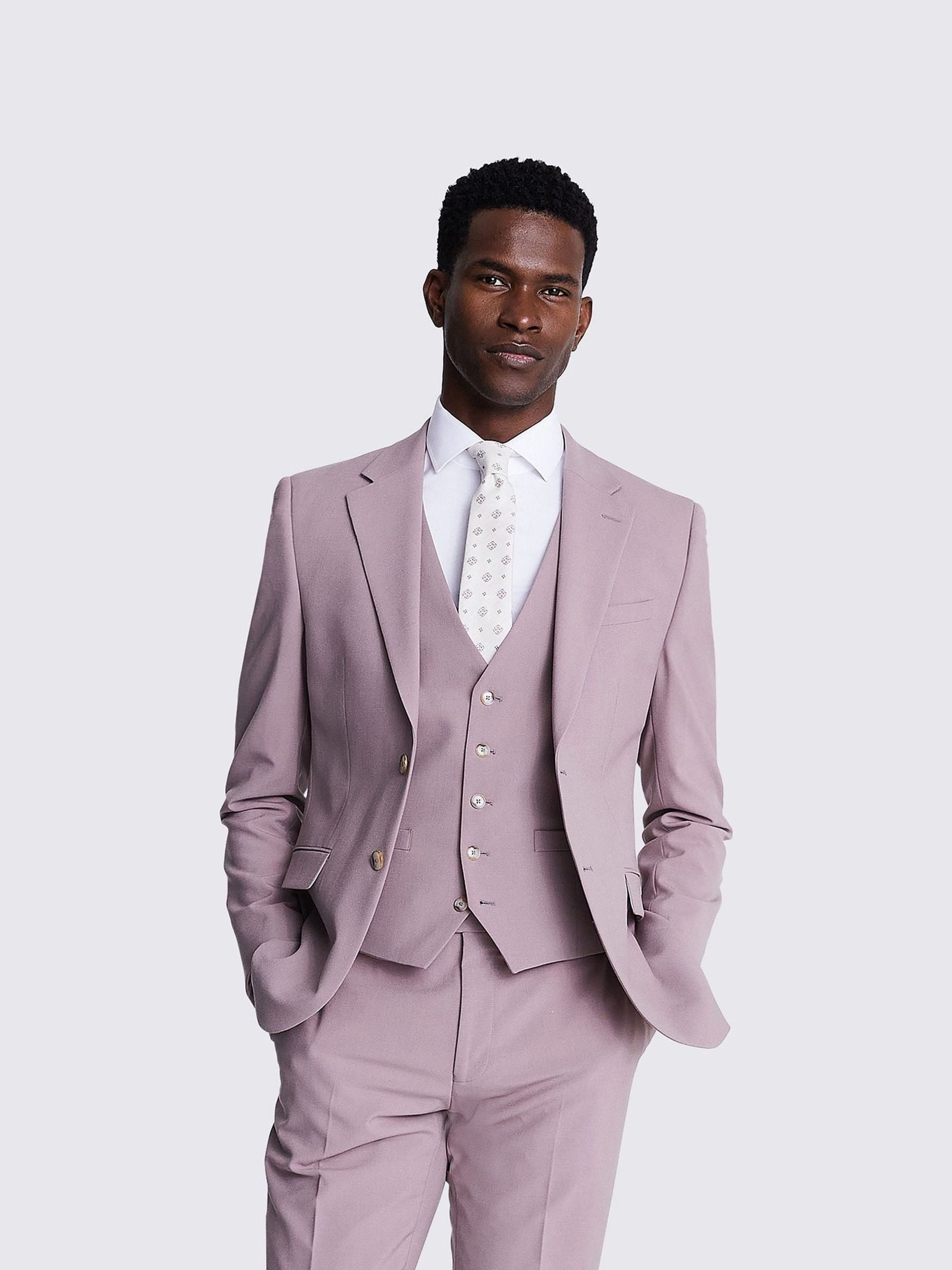 Buy DKNY Dusty Pink Slim Fit Suit Jacket from Next France