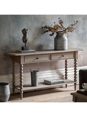 Gallery Home Natural Alston 2 Drawer Console Table - Image 2 of 7
