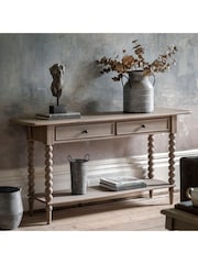 Gallery Home Natural Alston 2 Drawer Console Table - Image 8 of 11