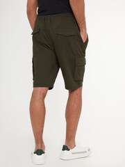 Threadbare Khaki Cotton Jogger Style Cargo Shorts With Stretch - Image 2 of 4