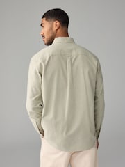 Green Brushed 100% Cotton Oxford Long Sleeve Shirt - Image 2 of 8