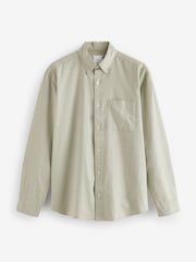Green Brushed 100% Cotton Oxford Long Sleeve Shirt - Image 6 of 8