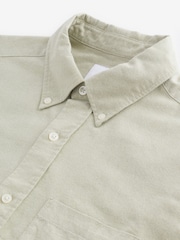 Green Brushed 100% Cotton Oxford Long Sleeve Shirt - Image 7 of 8