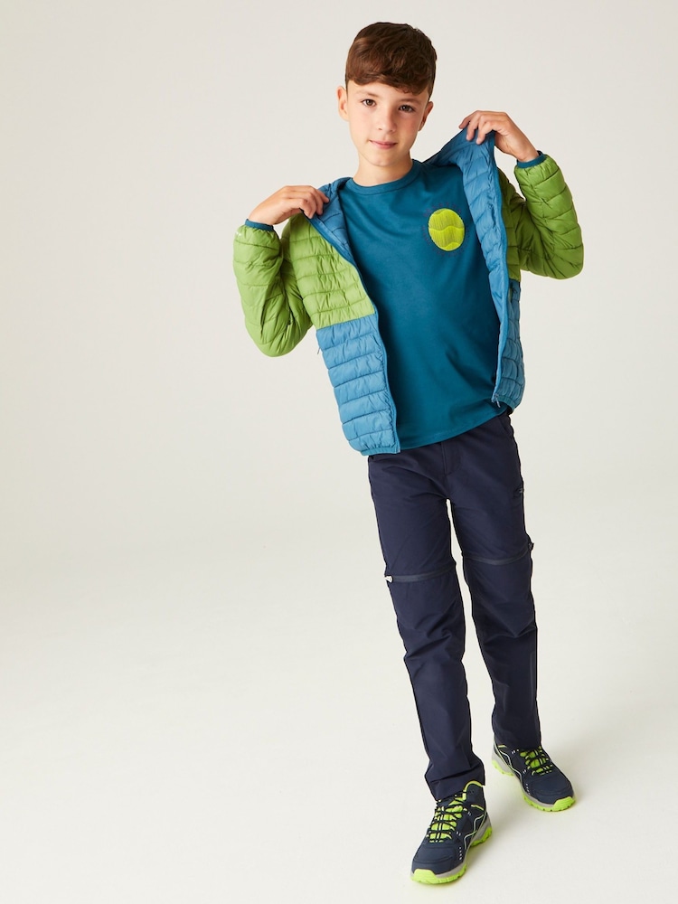 Regatta Light Blue Kids Hooded Hillpack III Padded Jacket - Image 1 of 9