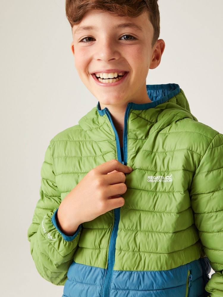 Regatta Light Blue Kids Hooded Hillpack III Padded Jacket - Image 4 of 9