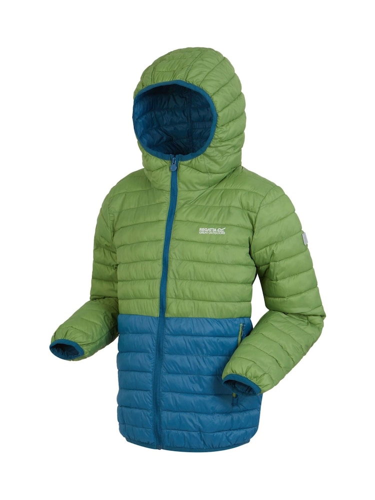 Regatta Light Blue Kids Hooded Hillpack III Padded Jacket - Image 9 of 9