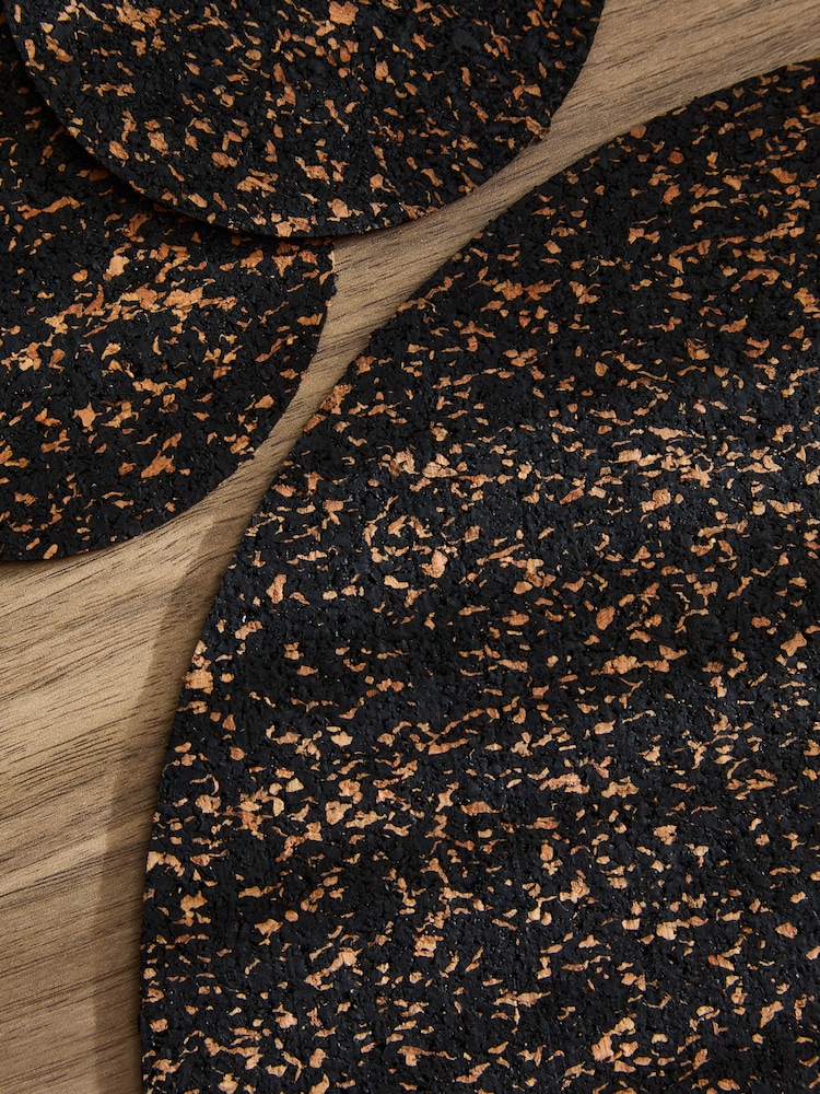 Set of 4 Natural/Black Cork Placemats and Coasters - Image 2 of 4