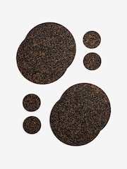 Set of 4 Natural/Black Cork Placemats and Coasters - Image 3 of 4