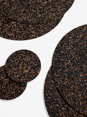 Set of 4 Natural/Black Cork Placemats and Coasters - Image 4 of 4