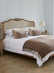 Feather & Black Natural Versailles Upholstered Linen Bed - Image 1 of 3