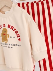 Neutral Gingerbread Baby Christmas Cosy Sweatshirt and Joggers Set (0mths-2yrs) - Image 11 of 15