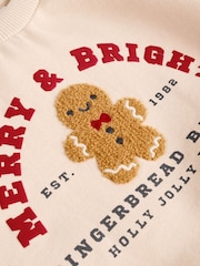 Neutral Gingerbread Baby Christmas Cosy Sweatshirt and Joggers Set (0mths-2yrs) - Image 12 of 15