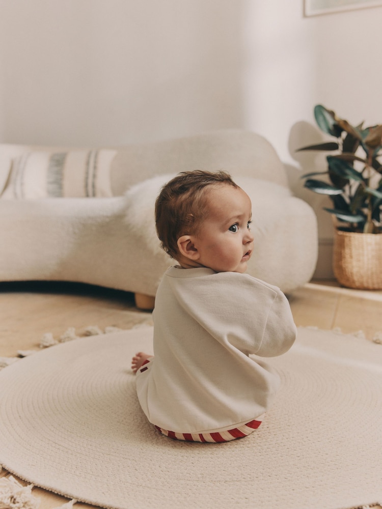 Neutral Gingerbread Baby Christmas Cosy Sweatshirt and Joggers Set (0mths-2yrs) - Image 2 of 15