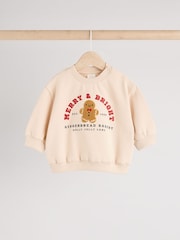 Neutral Gingerbread Baby Christmas Cosy Sweatshirt and Joggers Set (0mths-2yrs) - Image 7 of 15
