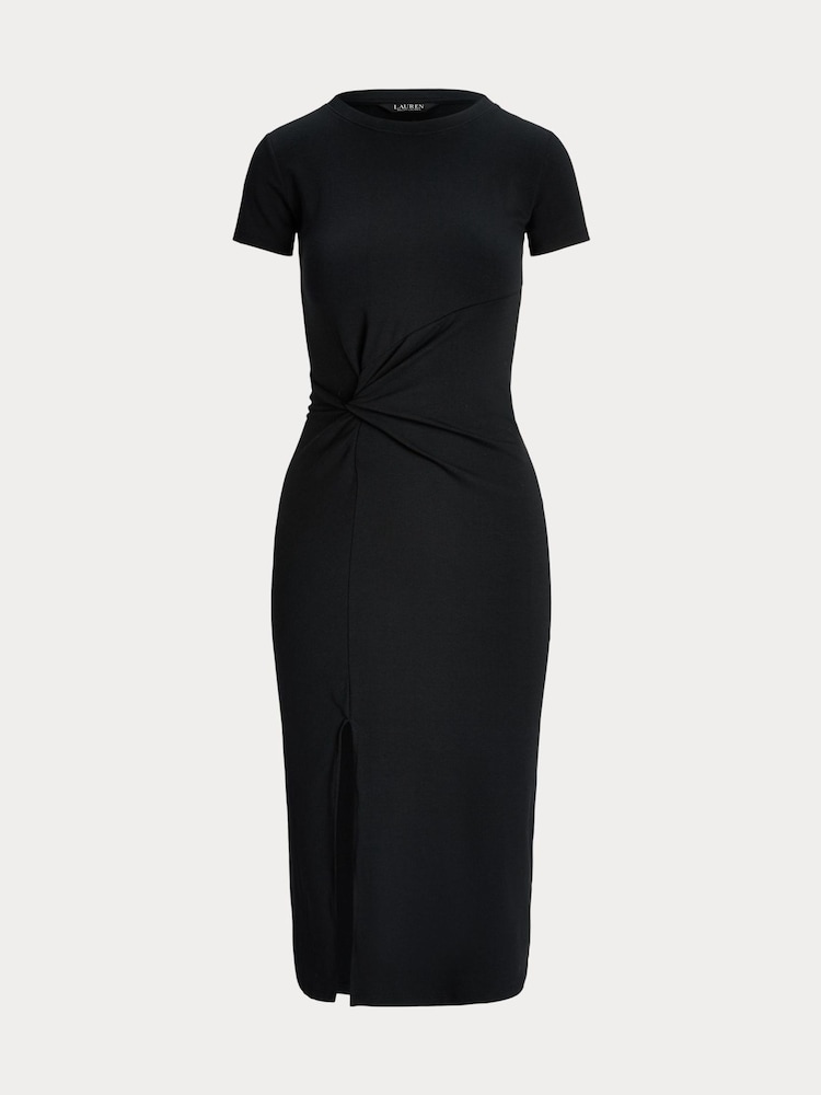 Lauren Ralph Lauren Syproah Jersey Twist Front Midi Black Dress - Image 9 of 9 Lauren Ralph Lauren Syproah Jersey Twist Front Midi Black Dress - Image 9 of 9