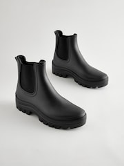 Black Chelsea Faux Fur Lined Wellies - Image 3 of 7