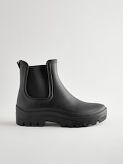 Black Chelsea Faux Fur Lined Wellies - Image 4 of 7