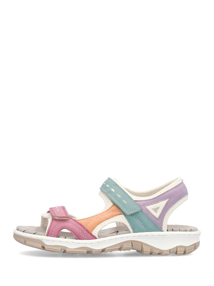 Rieker Womens Pink Bur Fastener Sandals - Image 2 of 10 Rieker Womens Pink Bur Fastener Sandals - Image 2 of 10