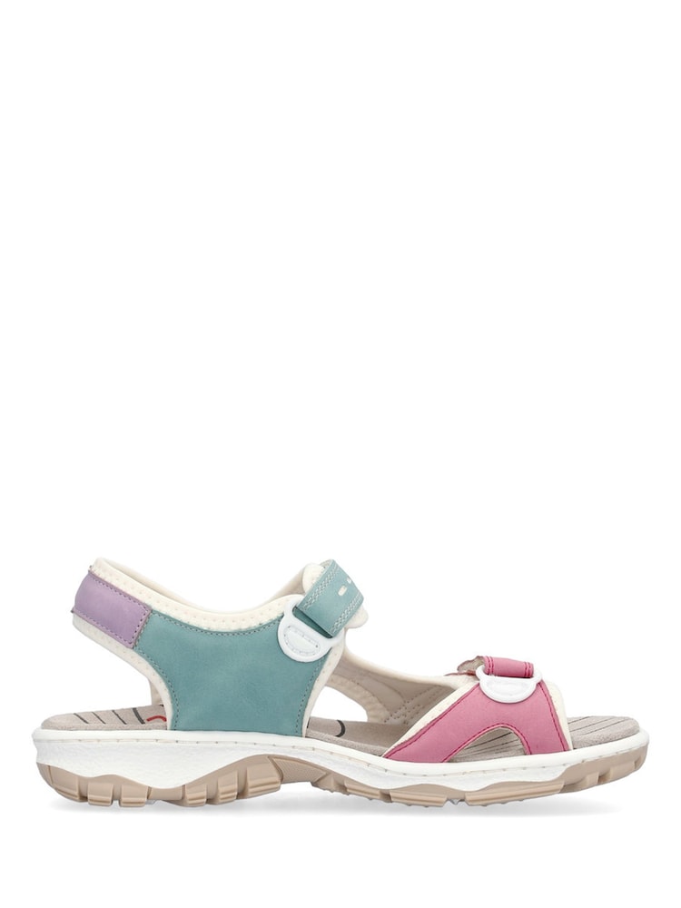 Rieker Womens Pink Bur Fastener Sandals - Image 3 of 10
