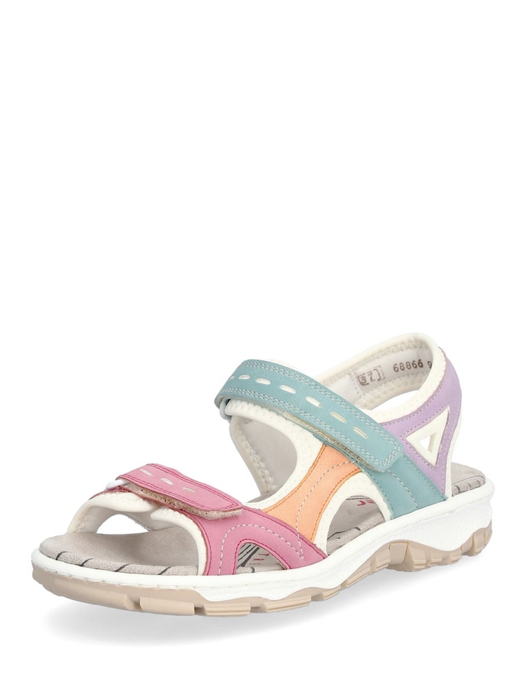 Rieker Womens Pink Bur Fastener Sandals - Image 4 of 10