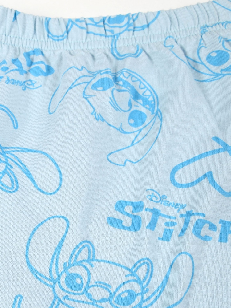 Brand Threads Blue 100% Cotton Disney Lilo And Stitch Short Pyjama Set - Image 5 of 5