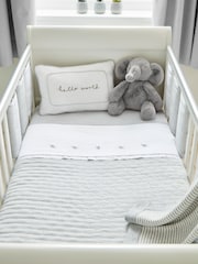 Mamas & Papas Grey Welcome To The World Cot Bed Quilt - Image 1 of 6