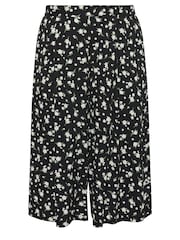 Yours Curve Black White Flat Front Culottes - Image 5 of 5