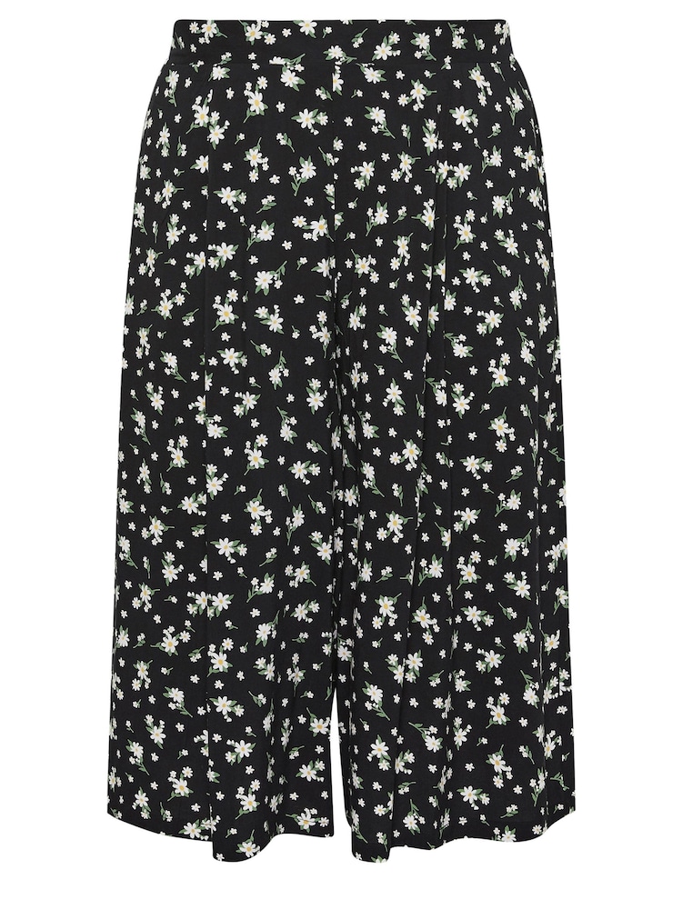 Yours Curve Black White Flat Front Culottes - Image 5 of 5
