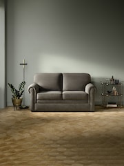 Jay-Be Brushed Twill Pewter Grey Heritage 2 Seater Sofa Bed - Image 1 of 6