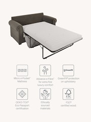 Jay-Be Brushed Twill Pewter Grey Heritage 2 Seater Sofa Bed - Image 3 of 6
