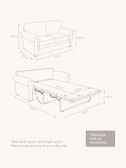 Jay-Be Brushed Twill Pewter Grey Heritage 2 Seater Sofa Bed - Image 6 of 6