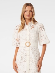 Forever New White Claudia Broderie Mini Dress - Image 3 of 6