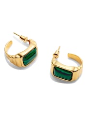 Katie Loxton Gold Tone Good Energy Waterproof Malachite Earrings - Image 3 of 4