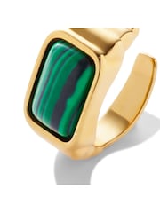 Katie Loxton Gold Tone Good Energy Waterproof Malachite Earrings - Image 4 of 4