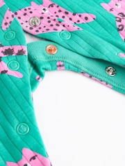 Roza/zelena - Popper dojenček 100% Cotton Sleepsuits 3 komplet (0mes-2yrs) - Slika 11 iz 11