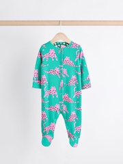 Roza/zelena - Popper dojenček 100% Cotton Sleepsuits 3 komplet (0mes-2yrs) - Slika 5 iz 11