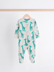 Roza/zelena - Popper dojenček 100% Cotton Sleepsuits 3 komplet (0mes-2yrs) - Slika 6 iz 11