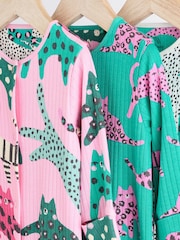 Roza/zelena - Popper dojenček 100% Cotton Sleepsuits 3 komplet (0mes-2yrs) - Slika 7 iz 11