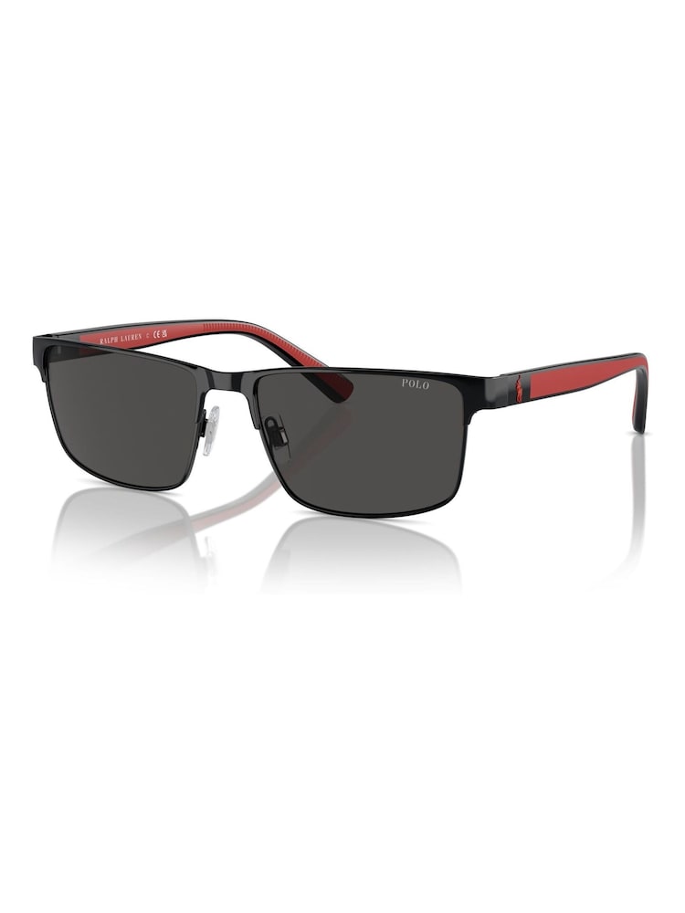 Polo Ralph Lauren Black Rectangle Sunglasses - Image 2 of 5