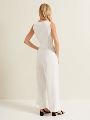 Phase Eight Cream Tia Waistcoat Jumpsuit - Image 2 of 7