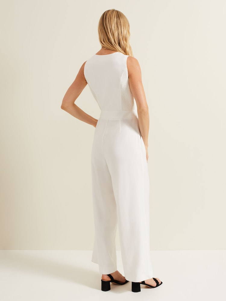 Phase Eight Cream Tia Waistcoat Jumpsuit - Image 2 of 7 Phase Eight Cream Tia Waistcoat Jumpsuit - Image 2 of 7