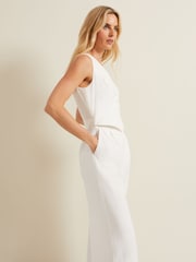Phase Eight Cream Tia Waistcoat Jumpsuit - Image 6 of 7